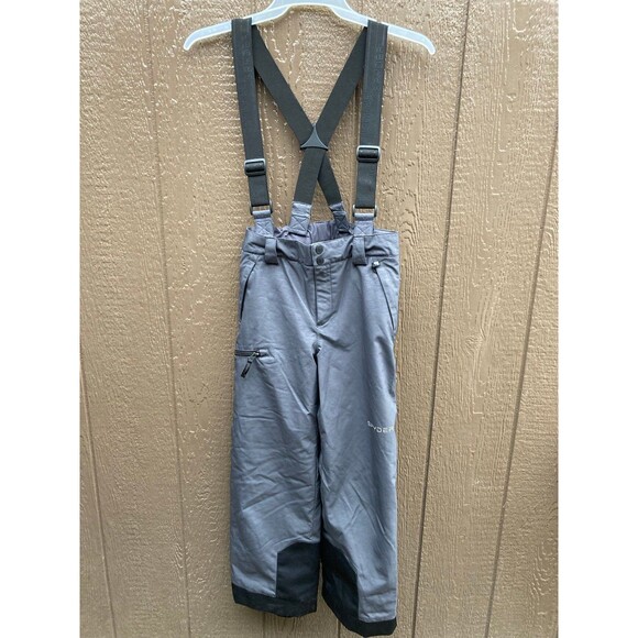 Spyder snow pant kids size 14 gray Winter Pants With Straps snow bib - Picture 1 of 4